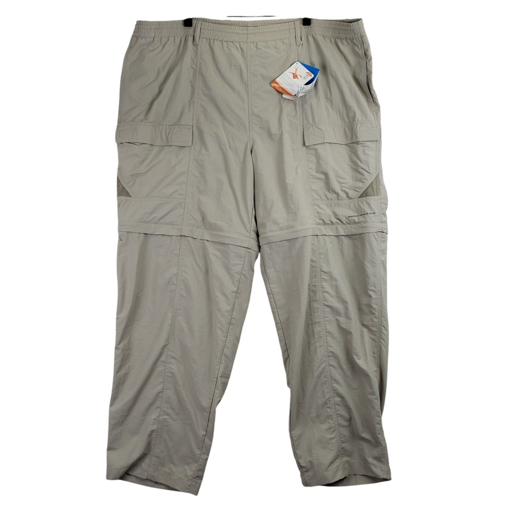 Columbia PFG Silver Ridge Convertible Pants Mens XXL Beige Hiking Utility